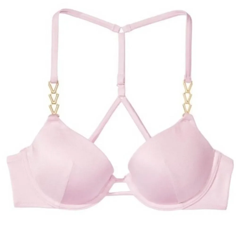 Victoria's Secret chain strap shimmer push up bikini top Lusty Lilac